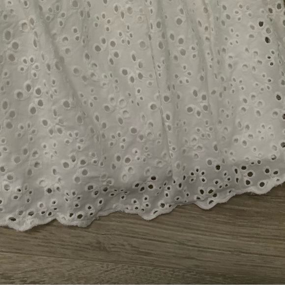 Talula White Eyelet Babydoll Fit & Flare Mini Sundress Dainty Feminine Peasant - Picture 10 of 16